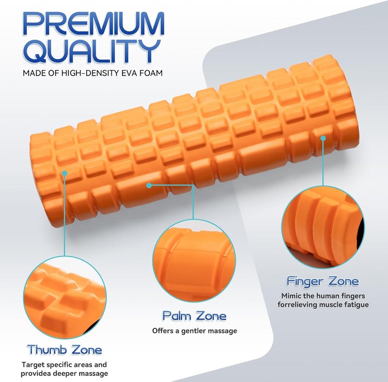 Krightlink Foam Roller High Density 18" Foam Roller for Deep Tissue Muscle Massage, Trigger Point Fitness Exercise Massage Roller Self-Myofascial Back Roller Release for Whole Body - Image 2